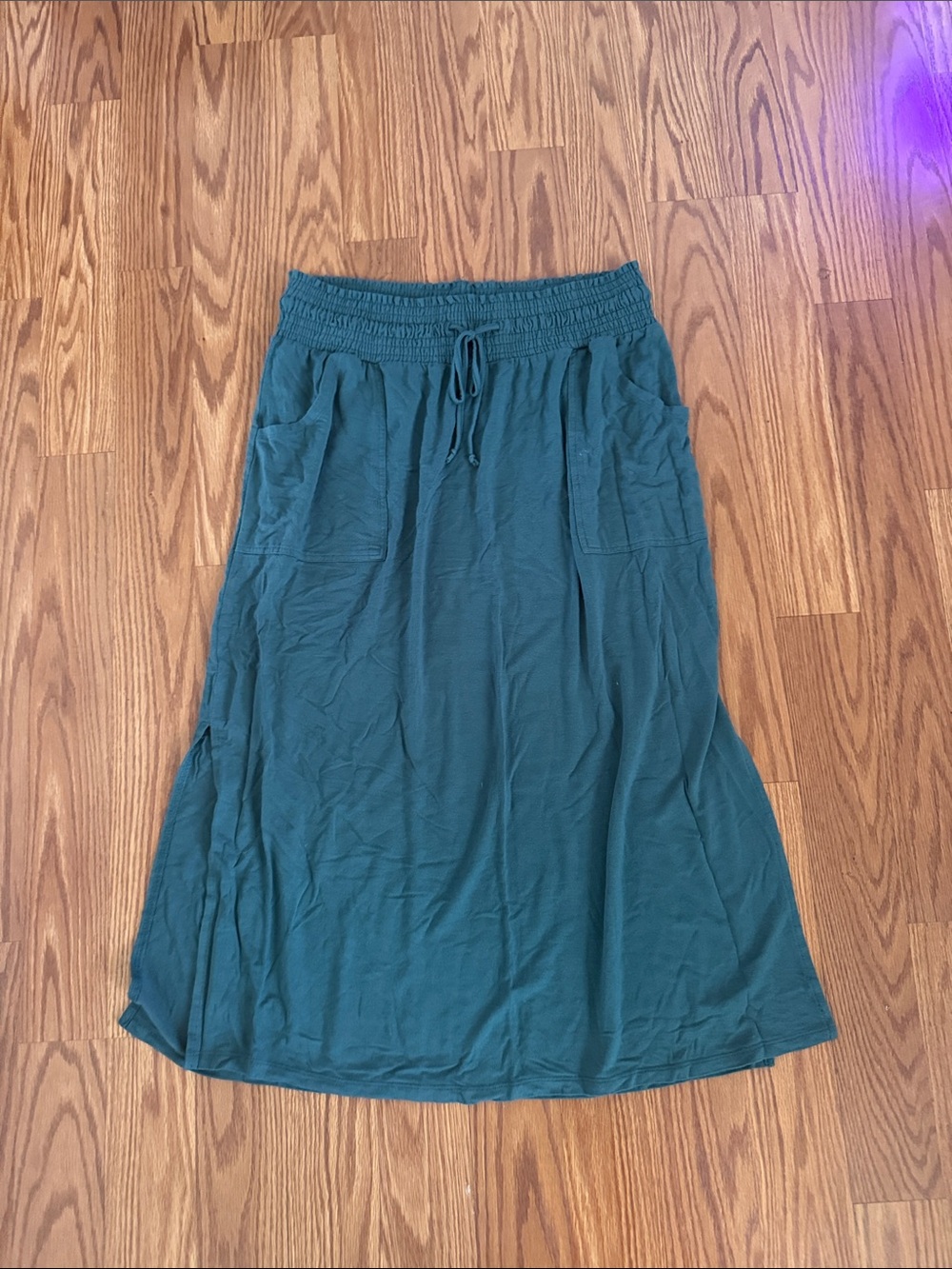 Grace & Lace Teal Drawstring Maxi Skirt with Pockets